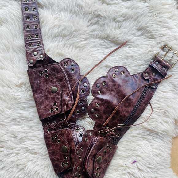 HAND CRAFTED 100% Genuine Leather Pockets Hip Belt main image 6